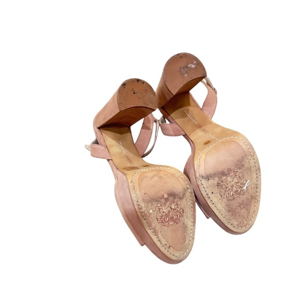 Vince Camuto Krysta Blush Pink nubuck platform Block Heel Sandals in box sz 8.5 - Picture 10 of 13